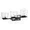 Z-Lite Bleeker Street 3 Light Vanity, Matte Black & Clear 475-3V-MB-CH - alternate 2